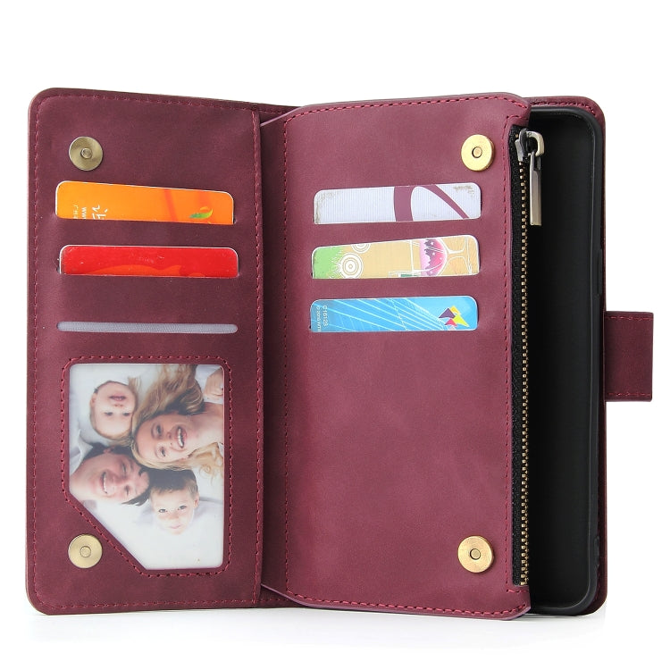 For Galaxy S9 Multifunctional Retro Frosted Horizontal Flip Leather Case with Card Slot & Holder & Zipper Wallet & Photo Frame & Lanyard