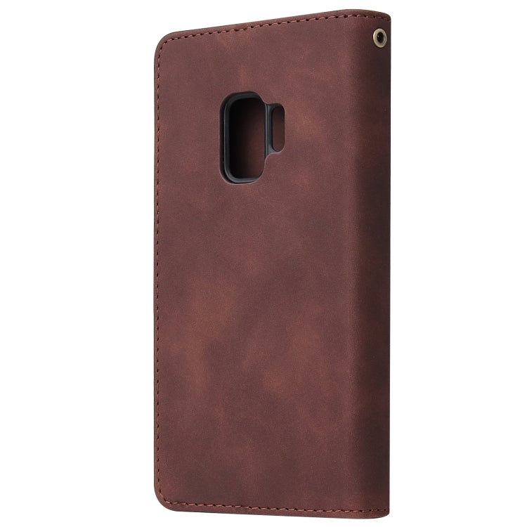 For Galaxy S9 Multifunctional Retro Frosted Horizontal Flip Leather Case with Card Slot & Holder & Zipper Wallet & Photo Frame & Lanyard