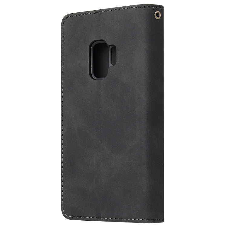For Galaxy S9+ Multifunctional Retro Frosted Horizontal Flip Leather Case with Card Slot & Holder & Zipper Wallet & Photo Frame & Lanyard