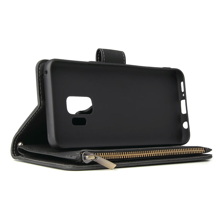 For Galaxy S9+ Multifunctional Retro Frosted Horizontal Flip Leather Case with Card Slot & Holder & Zipper Wallet & Photo Frame & Lanyard