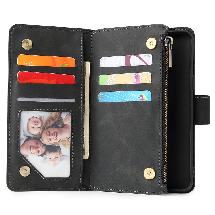 For Galaxy S9+ Multifunctional Retro Frosted Horizontal Flip Leather Case with Card Slot & Holder & Zipper Wallet & Photo Frame & Lanyard