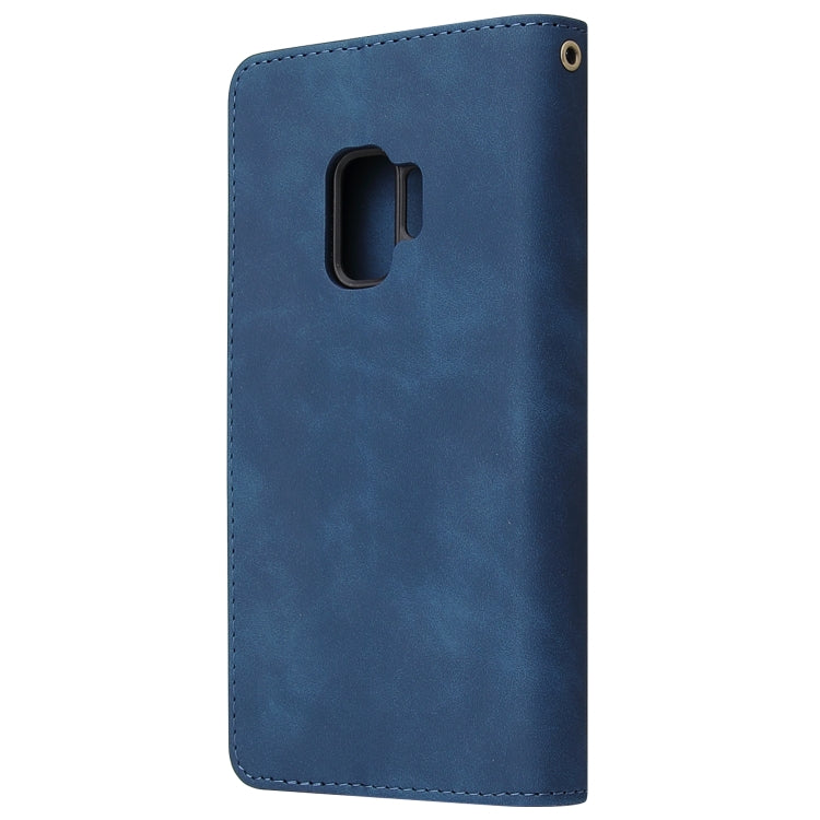 For Galaxy S9+ Multifunctional Retro Frosted Horizontal Flip Leather Case with Card Slot & Holder & Zipper Wallet & Photo Frame & Lanyard