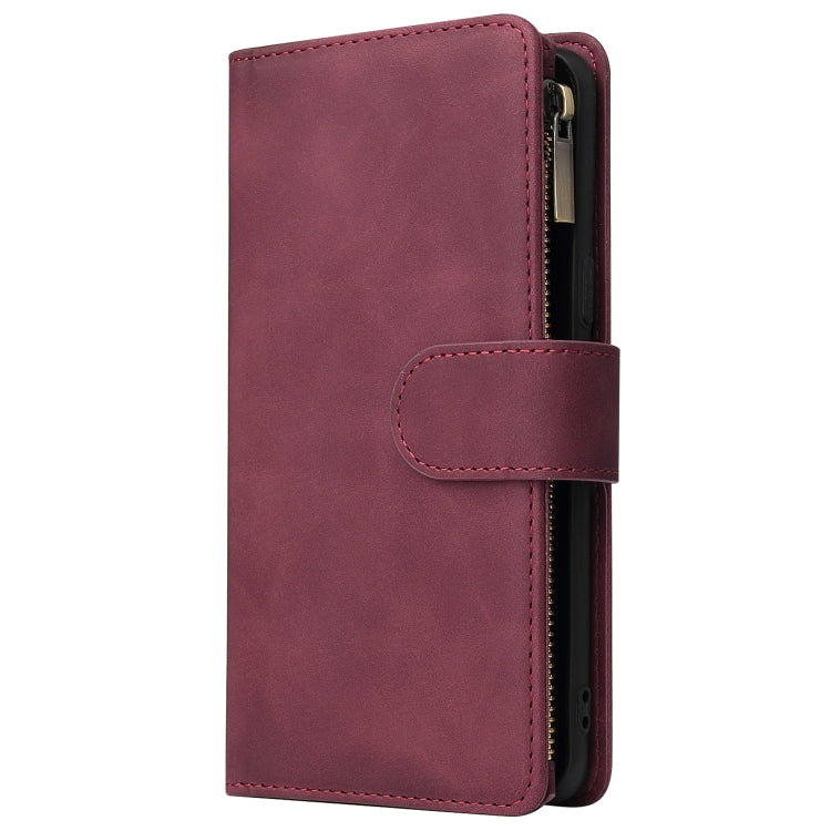 For Galaxy S9+ Multifunctional Retro Frosted Horizontal Flip Leather Case with Card Slot & Holder & Zipper Wallet & Photo Frame & Lanyard