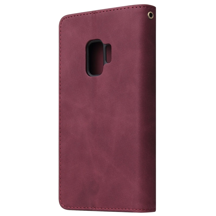 For Galaxy S9+ Multifunctional Retro Frosted Horizontal Flip Leather Case with Card Slot & Holder & Zipper Wallet & Photo Frame & Lanyard