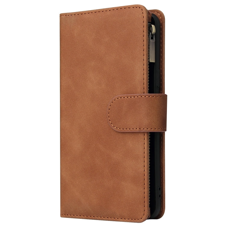 For Galaxy S9+ Multifunctional Retro Frosted Horizontal Flip Leather Case with Card Slot & Holder & Zipper Wallet & Photo Frame & Lanyard