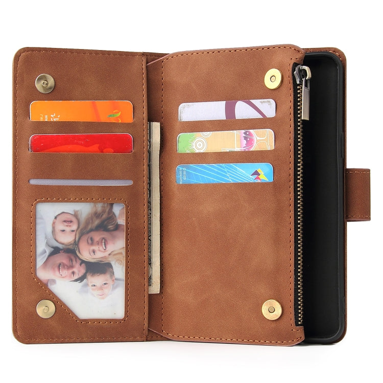 For Galaxy S9+ Multifunctional Retro Frosted Horizontal Flip Leather Case with Card Slot & Holder & Zipper Wallet & Photo Frame & Lanyard