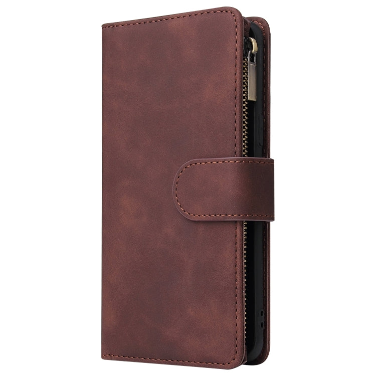 For Galaxy S9+ Multifunctional Retro Frosted Horizontal Flip Leather Case with Card Slot & Holder & Zipper Wallet & Photo Frame & Lanyard
