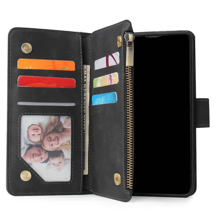 For Galaxy S10 Multifunctional Retro Frosted Horizontal Flip Leather Case with Card Slot & Holder & Zipper Wallet & Photo Frame & Lanyard