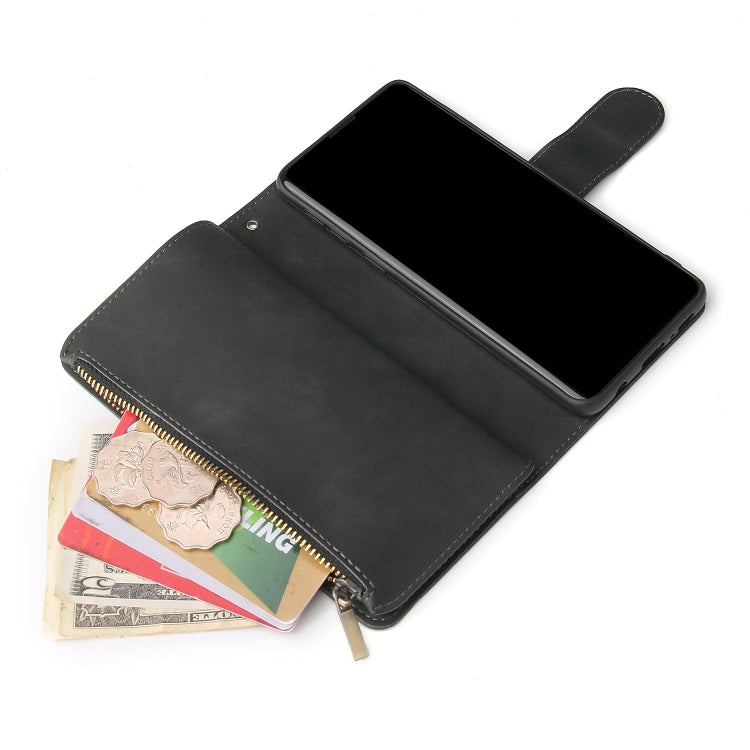 For Galaxy S10 Multifunctional Retro Frosted Horizontal Flip Leather Case with Card Slot & Holder & Zipper Wallet & Photo Frame & Lanyard