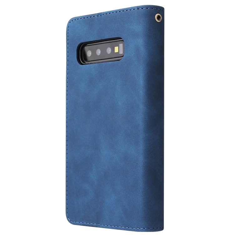 For Galaxy S10 Multifunctional Retro Frosted Horizontal Flip Leather Case with Card Slot & Holder & Zipper Wallet & Photo Frame & Lanyard