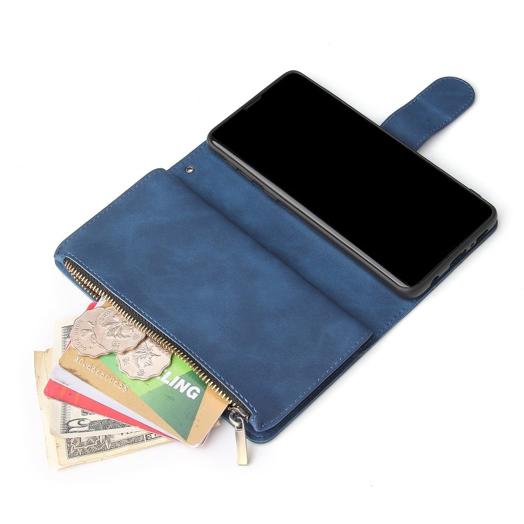 For Galaxy S10 Multifunctional Retro Frosted Horizontal Flip Leather Case with Card Slot & Holder & Zipper Wallet & Photo Frame & Lanyard