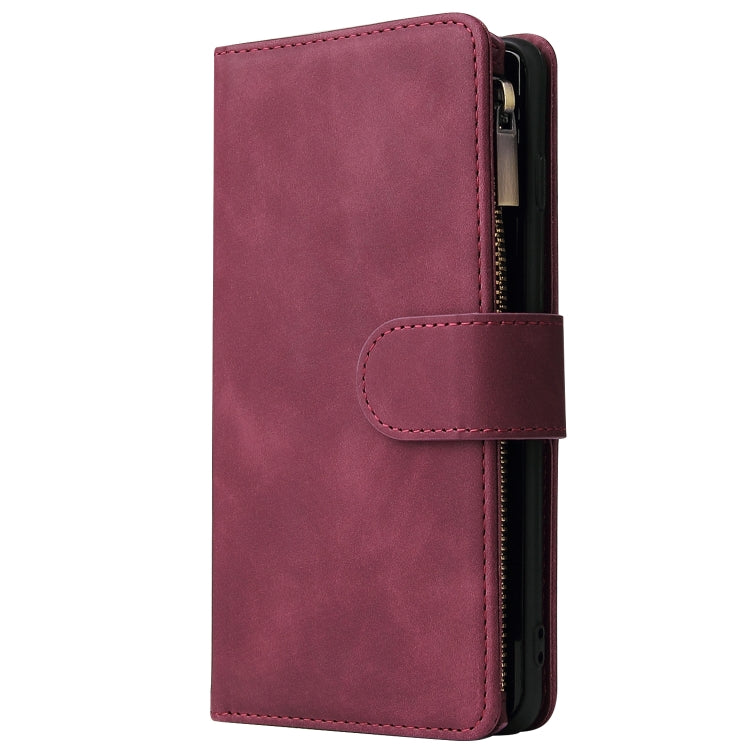 For Galaxy S10 Multifunctional Retro Frosted Horizontal Flip Leather Case with Card Slot & Holder & Zipper Wallet & Photo Frame & Lanyard