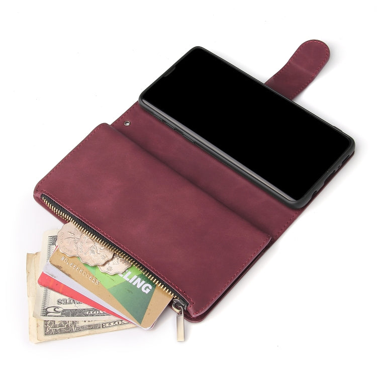 For Galaxy S10 Multifunctional Retro Frosted Horizontal Flip Leather Case with Card Slot & Holder & Zipper Wallet & Photo Frame & Lanyard