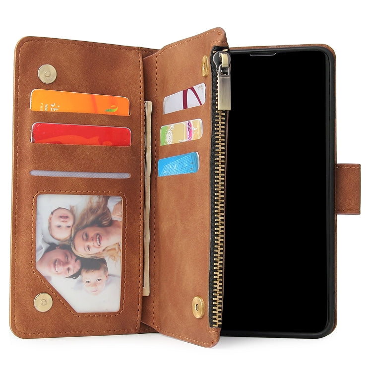 For Galaxy S10 Multifunctional Retro Frosted Horizontal Flip Leather Case with Card Slot & Holder & Zipper Wallet & Photo Frame & Lanyard