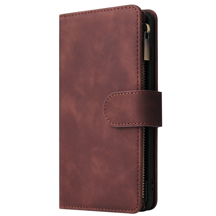 For Galaxy S10 Multifunctional Retro Frosted Horizontal Flip Leather Case with Card Slot & Holder & Zipper Wallet & Photo Frame & Lanyard