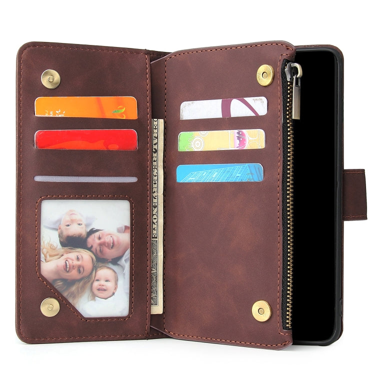For Galaxy S10 Multifunctional Retro Frosted Horizontal Flip Leather Case with Card Slot & Holder & Zipper Wallet & Photo Frame & Lanyard