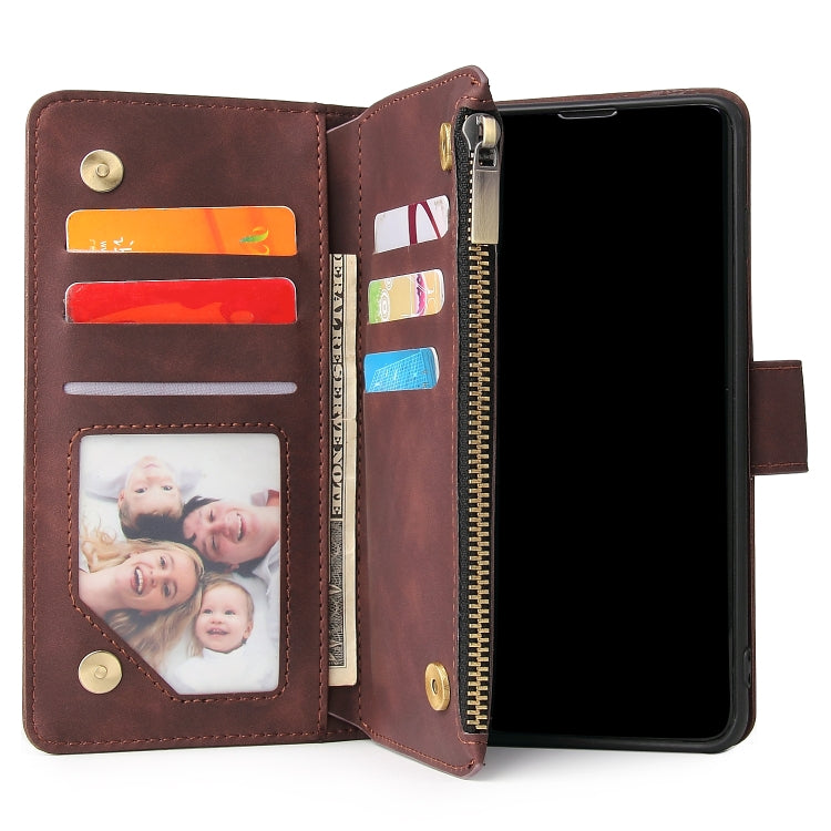 For Galaxy S10 Multifunctional Retro Frosted Horizontal Flip Leather Case with Card Slot & Holder & Zipper Wallet & Photo Frame & Lanyard