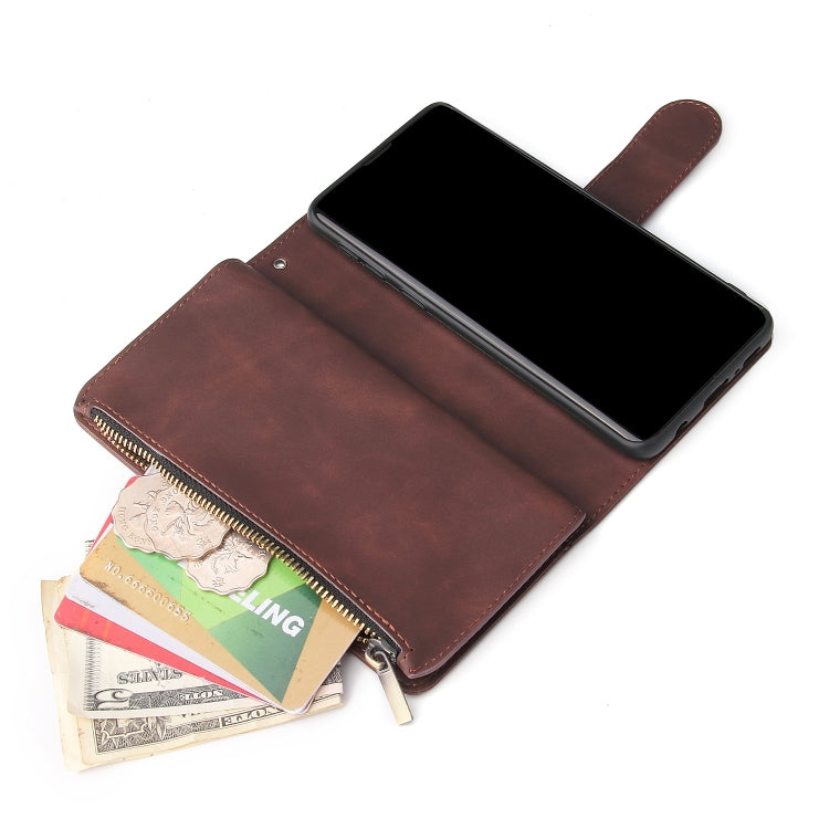 For Galaxy S10 Multifunctional Retro Frosted Horizontal Flip Leather Case with Card Slot & Holder & Zipper Wallet & Photo Frame & Lanyard