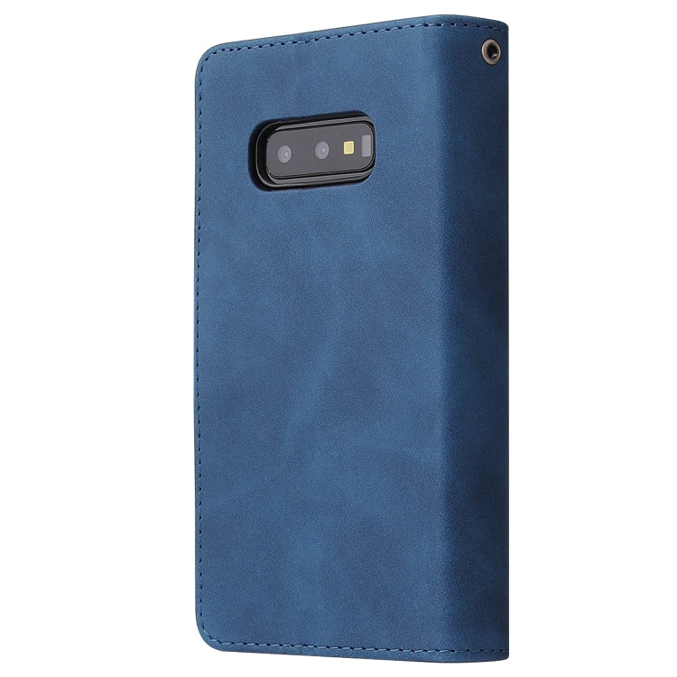 For Galaxy S10e Multifunctional Retro Frosted Horizontal Flip Leather Case with Card Slot & Holder & Zipper Wallet & Photo Frame & Lanyard