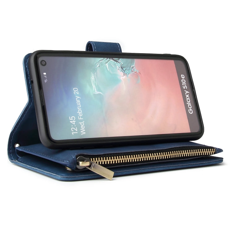 For Galaxy S10e Multifunctional Retro Frosted Horizontal Flip Leather Case with Card Slot & Holder & Zipper Wallet & Photo Frame & Lanyard