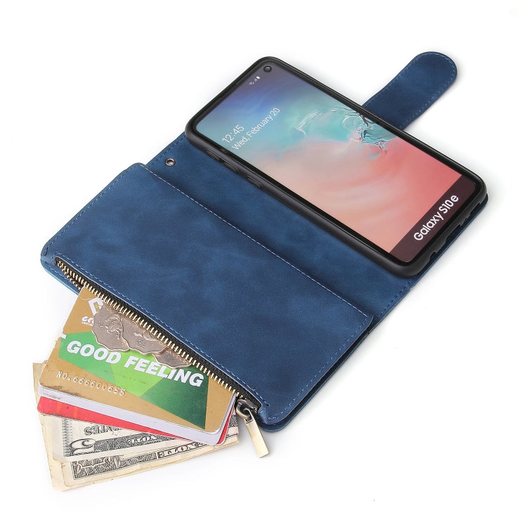 For Galaxy S10e Multifunctional Retro Frosted Horizontal Flip Leather Case with Card Slot & Holder & Zipper Wallet & Photo Frame & Lanyard