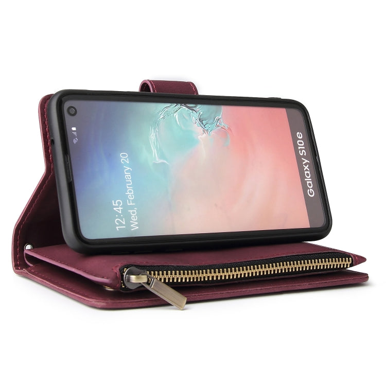 For Galaxy S10e Multifunctional Retro Frosted Horizontal Flip Leather Case with Card Slot & Holder & Zipper Wallet & Photo Frame & Lanyard