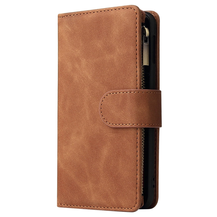 For Galaxy S10e Multifunctional Retro Frosted Horizontal Flip Leather Case with Card Slot & Holder & Zipper Wallet & Photo Frame & Lanyard