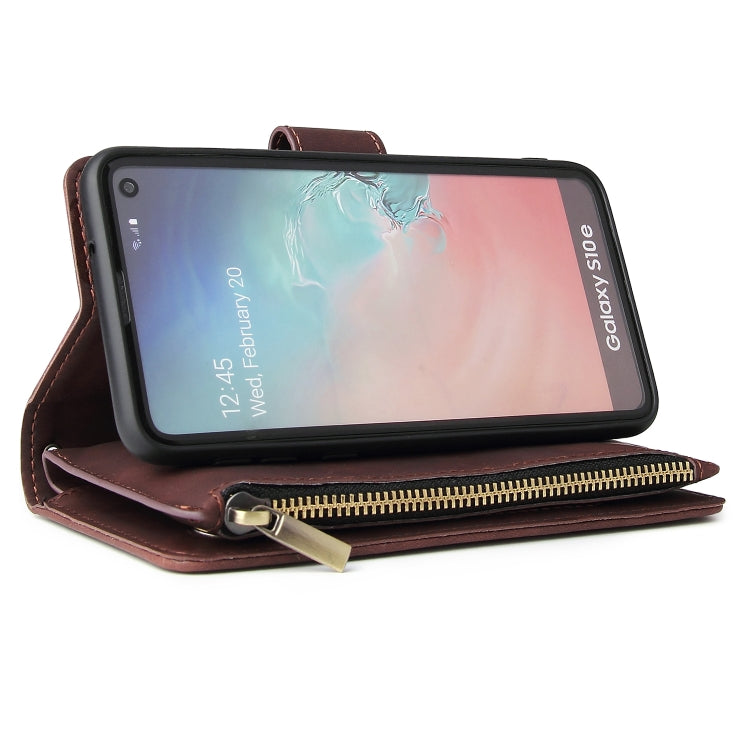 For Galaxy S10e Multifunctional Retro Frosted Horizontal Flip Leather Case with Card Slot & Holder & Zipper Wallet & Photo Frame & Lanyard