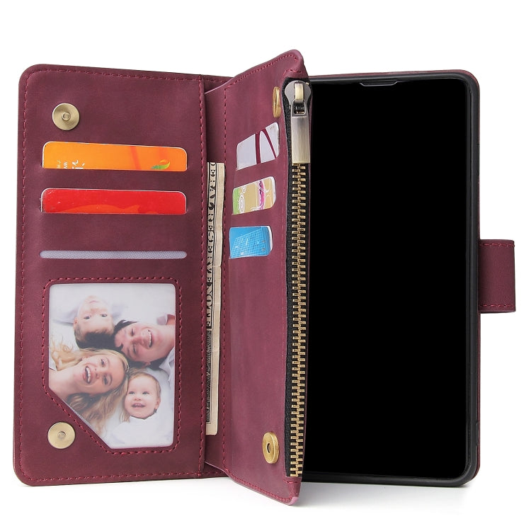 For Galaxy S10+ Multifunctional Retro Frosted Horizontal Flip Leather Case with Card Slot & Holder & Zipper Wallet & Photo Frame & Lanyard