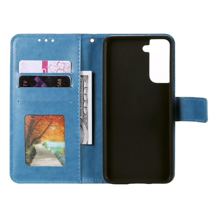For Samsung Galaxy S21 5G Totem Flower Embossed Horizontal Flip TPU + PU Leather Case with Holder & Card Slots & Wallet
