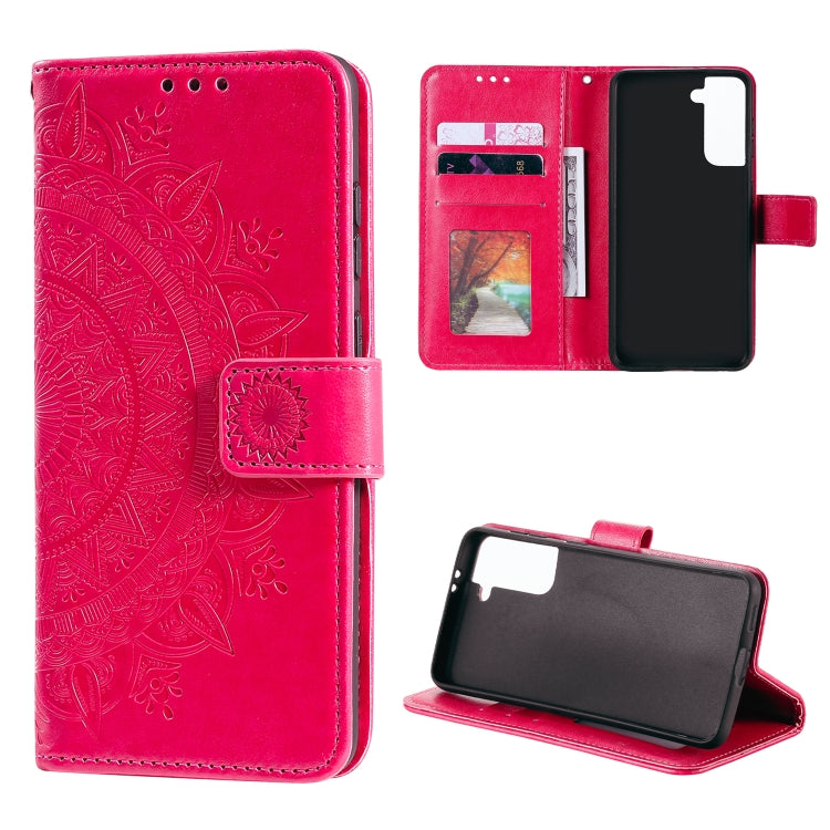 For Samsung Galaxy S21 5G Totem Flower Embossed Horizontal Flip TPU + PU Leather Case with Holder & Card Slots & Wallet