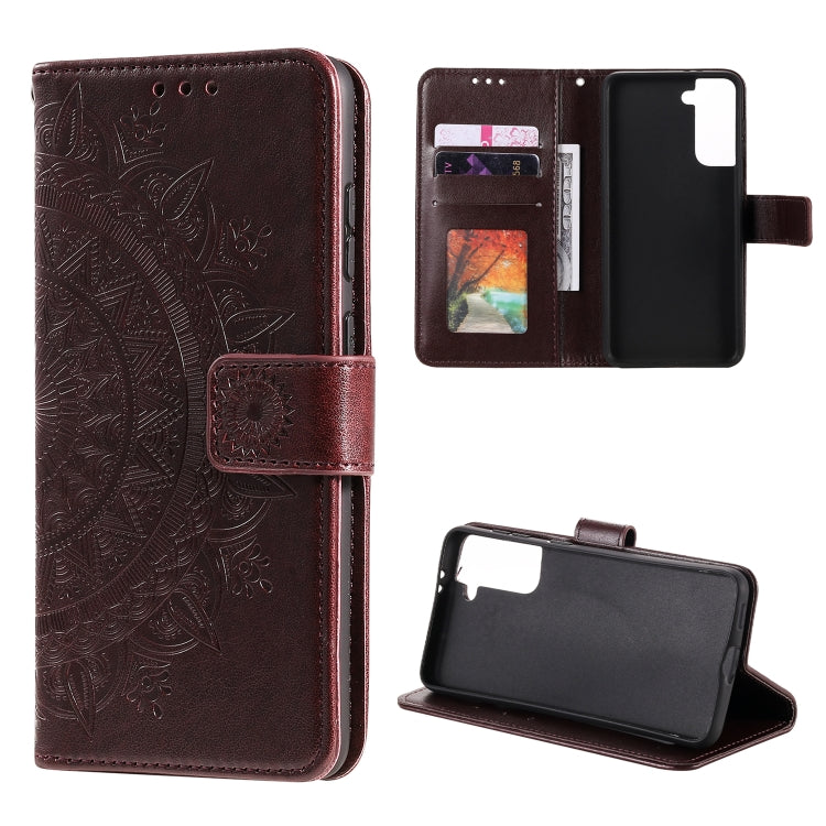 For Samsung Galaxy S21 5G Totem Flower Embossed Horizontal Flip TPU + PU Leather Case with Holder & Card Slots & Wallet