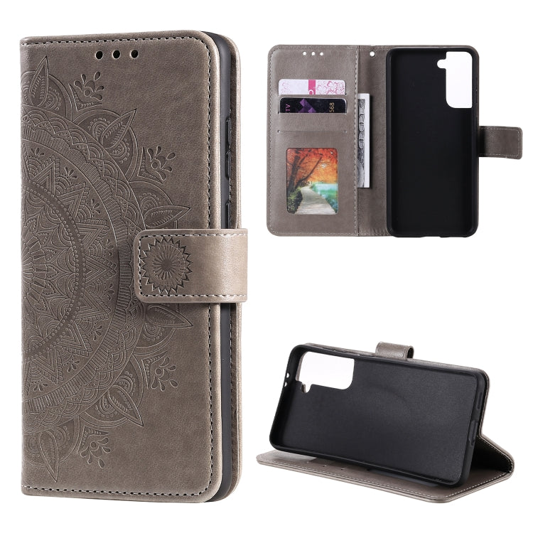 For Samsung Galaxy S21 5G Totem Flower Embossed Horizontal Flip TPU + PU Leather Case with Holder & Card Slots & Wallet