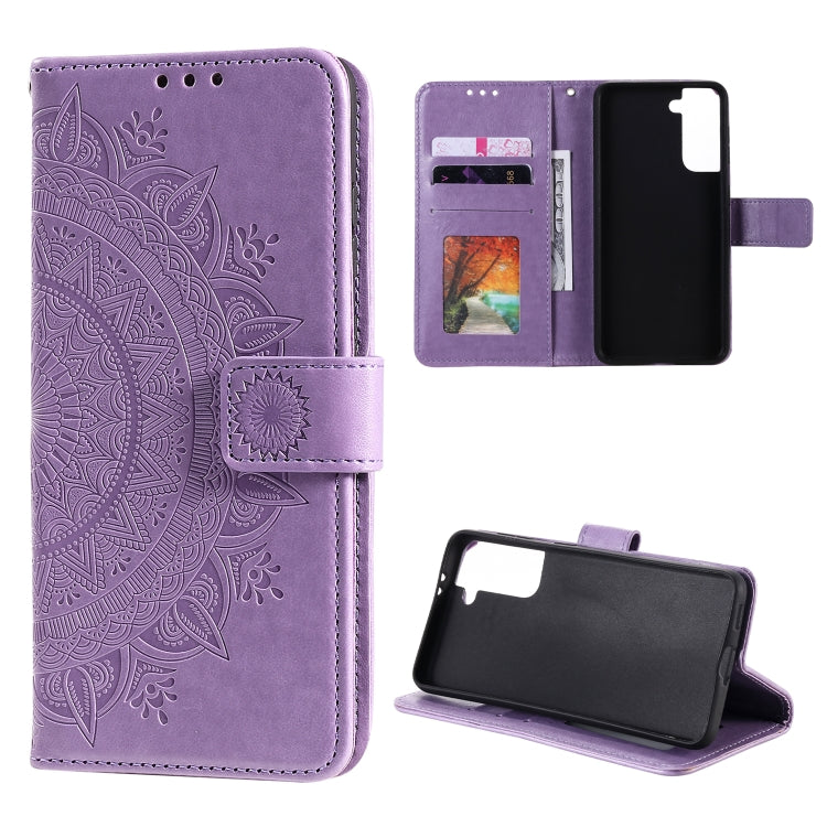 For Samsung Galaxy S21 5G Totem Flower Embossed Horizontal Flip TPU + PU Leather Case with Holder & Card Slots & Wallet