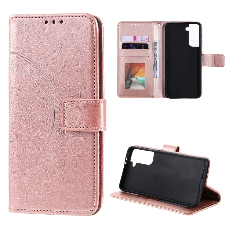 For Samsung Galaxy S21 5G Totem Flower Embossed Horizontal Flip TPU + PU Leather Case with Holder & Card Slots & Wallet