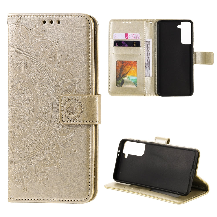For Samsung Galaxy S21 5G Totem Flower Embossed Horizontal Flip TPU + PU Leather Case with Holder & Card Slots & Wallet