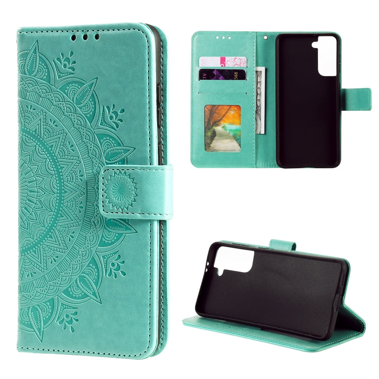 For Samsung Galaxy S21+ 5G Totem Flower Embossed Horizontal Flip TPU + PU Leather Case with Holder & Card Slots & Wallet