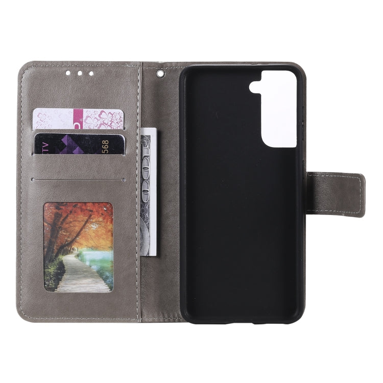 For Samsung Galaxy S21+ 5G Totem Flower Embossed Horizontal Flip TPU + PU Leather Case with Holder & Card Slots & Wallet