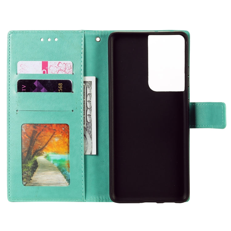 For Samsung Galaxy S21 Ultra 5G Totem Flower Embossed Horizontal Flip TPU + PU Leather Case with Holder & Card Slots & Wallet