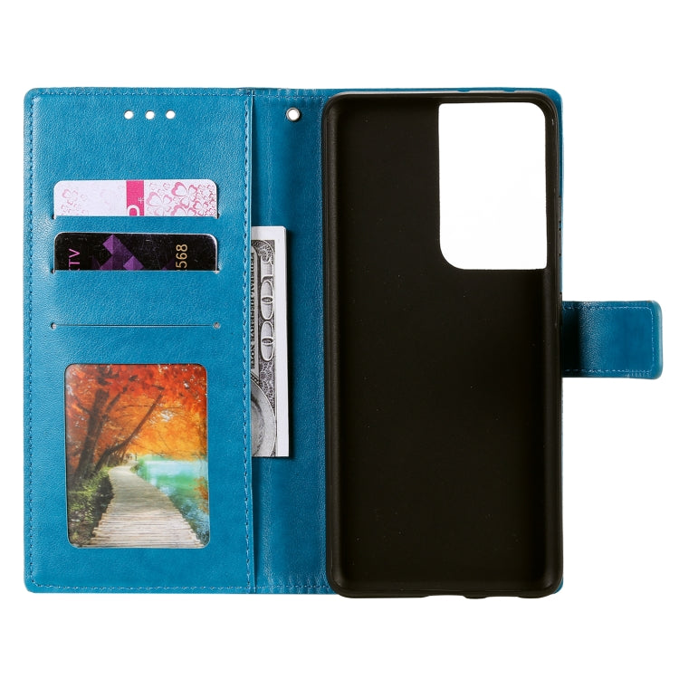 For Samsung Galaxy S21 Ultra 5G Totem Flower Embossed Horizontal Flip TPU + PU Leather Case with Holder & Card Slots & Wallet