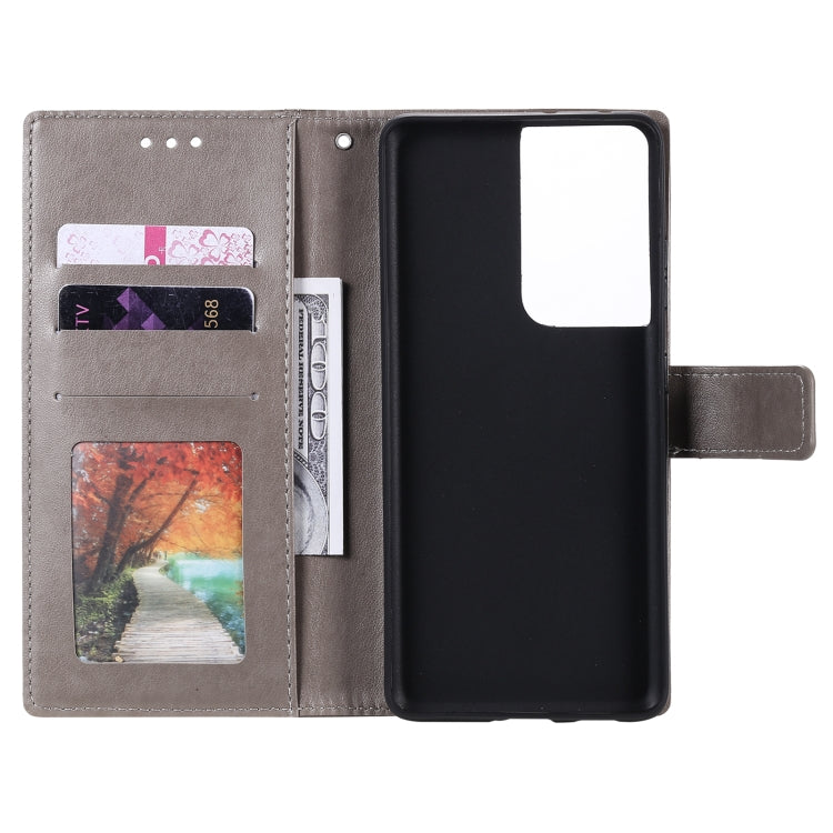 For Samsung Galaxy S21 Ultra 5G Totem Flower Embossed Horizontal Flip TPU + PU Leather Case with Holder & Card Slots & Wallet
