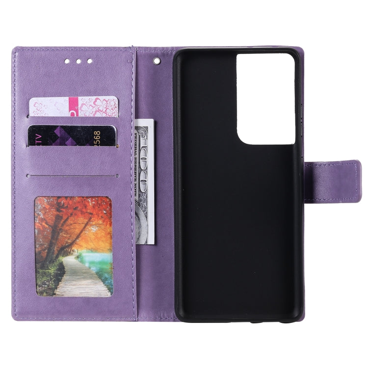 For Samsung Galaxy S21 Ultra 5G Totem Flower Embossed Horizontal Flip TPU + PU Leather Case with Holder & Card Slots & Wallet