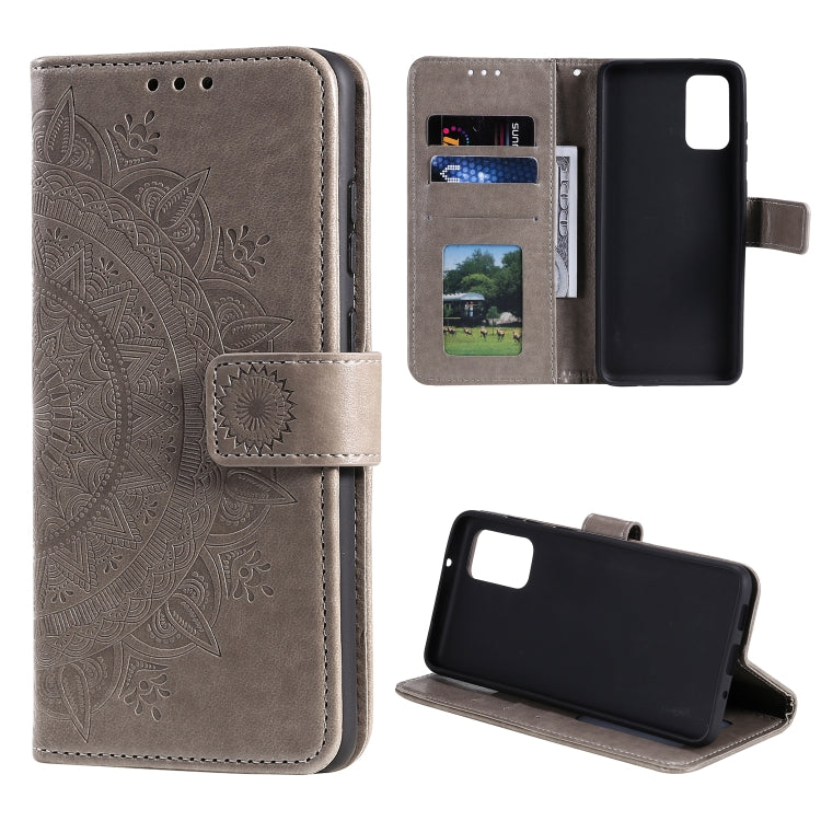 For Samsung Galaxy Note20 Totem Flower Embossed Horizontal Flip TPU + PU Leather Case with Holder & Card Slots & Wallet