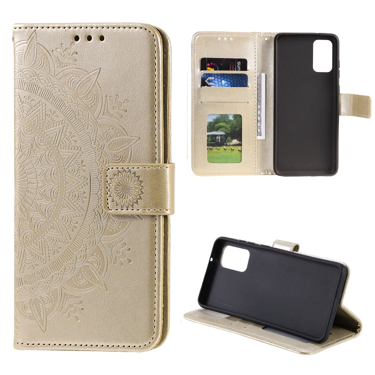 For Samsung Galaxy Note20 Totem Flower Embossed Horizontal Flip TPU + PU Leather Case with Holder & Card Slots & Wallet