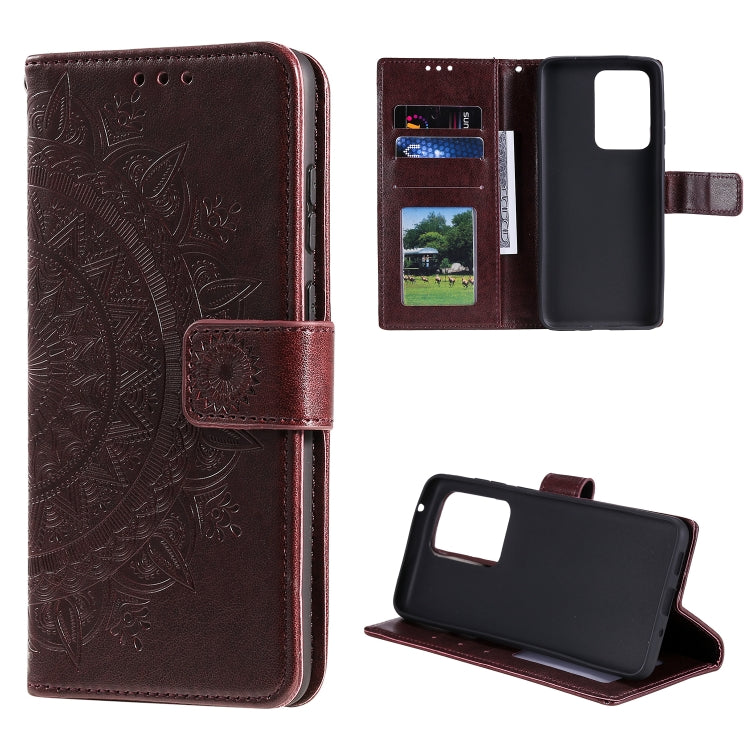 For Samsung Galaxy Note20 Ultra Totem Flower Embossed Horizontal Flip TPU + PU Leather Case with Holder & Card Slots & Wallet