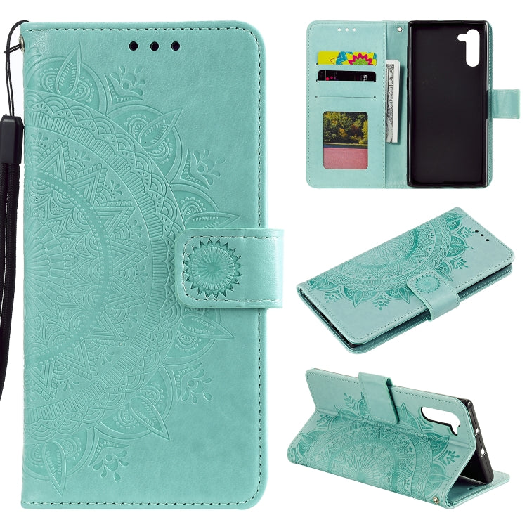 For Samsung Galaxy Note10 Totem Flower Embossed Horizontal Flip TPU + PU Leather Case with Holder & Card Slots & Wallet