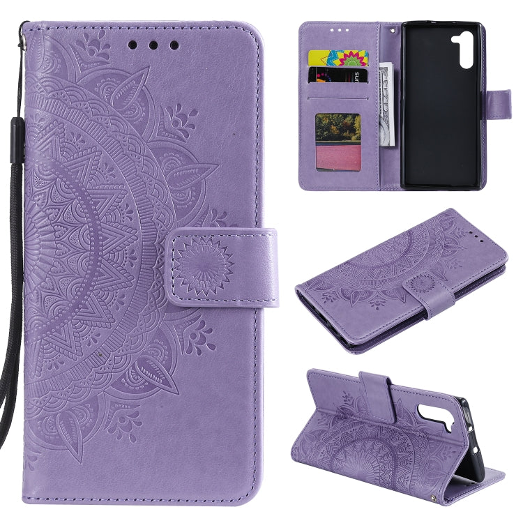 For Samsung Galaxy Note10 Totem Flower Embossed Horizontal Flip TPU + PU Leather Case with Holder & Card Slots & Wallet