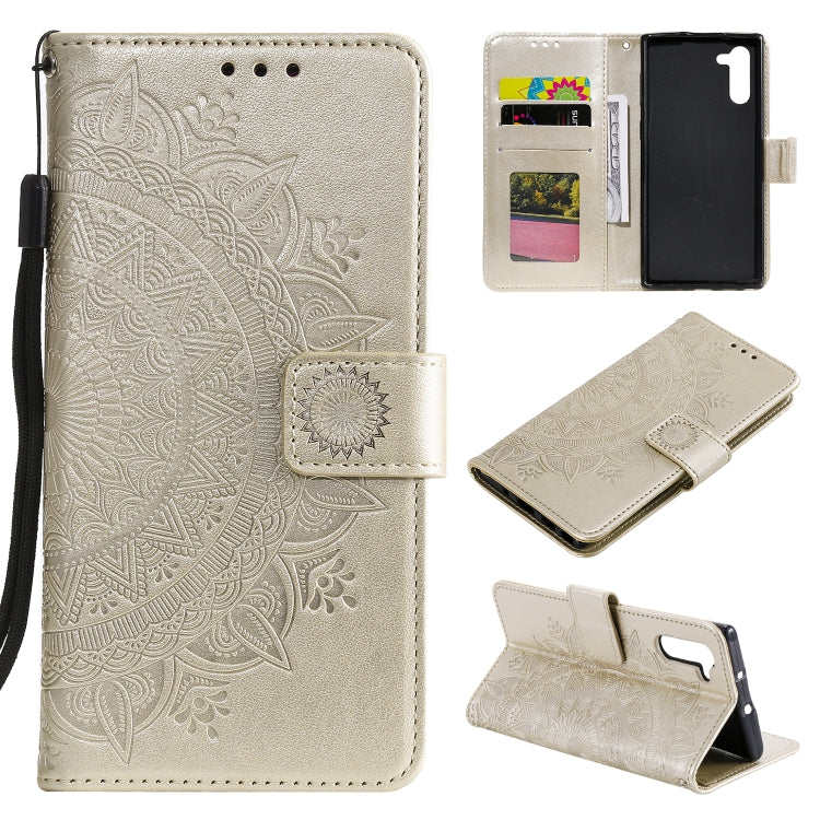 For Samsung Galaxy Note10 Totem Flower Embossed Horizontal Flip TPU + PU Leather Case with Holder & Card Slots & Wallet