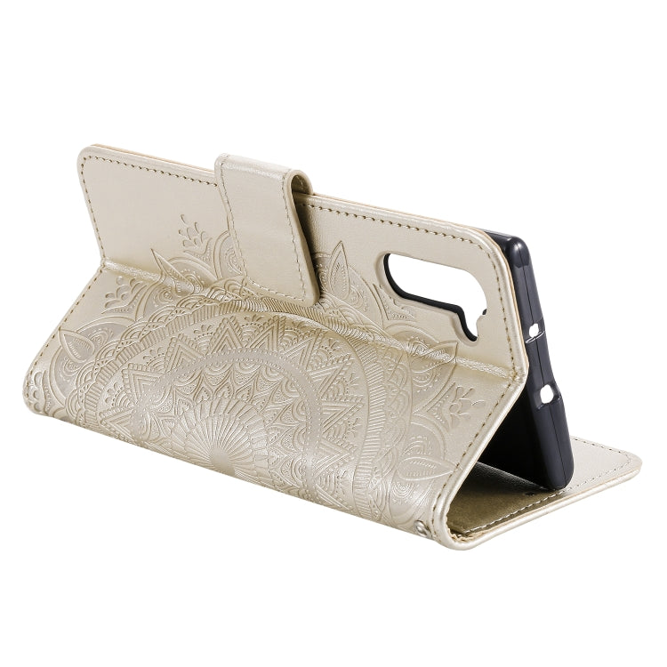 For Samsung Galaxy Note10 Totem Flower Embossed Horizontal Flip TPU + PU Leather Case with Holder & Card Slots & Wallet