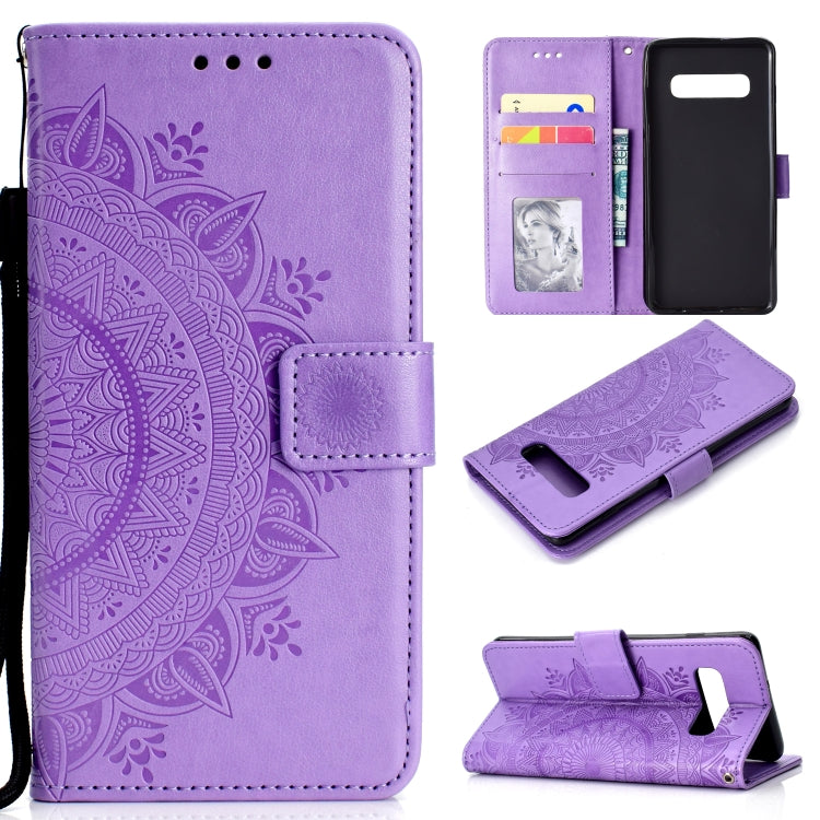 For Samsung Galaxy S10 Plus Totem Flower Embossed Horizontal Flip TPU + PU Leather Case with Holder & Card Slots & Wallet